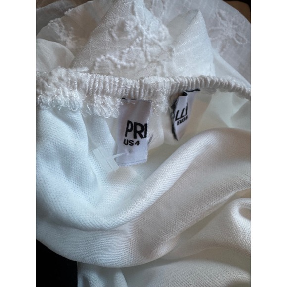 Princess Polly White Granno Floral Eyelet Tie Front Mini Dress Cutout US 4 - Picture 8 of 8